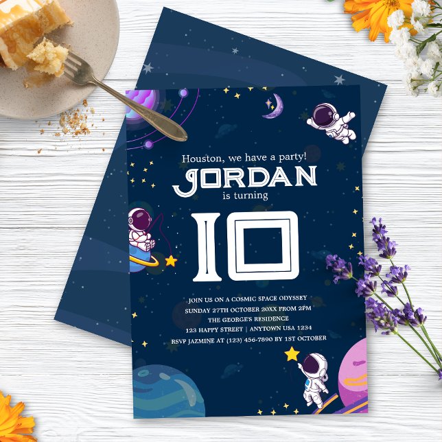 Convite Aventura Espacial:Partido Aniversário de criança d (In use)