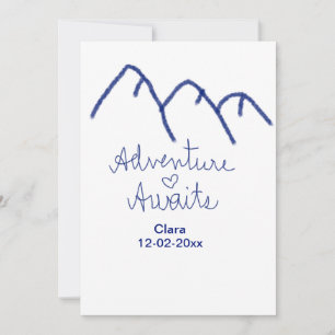 Convite Aventura espera coração da montanha azul adicionar