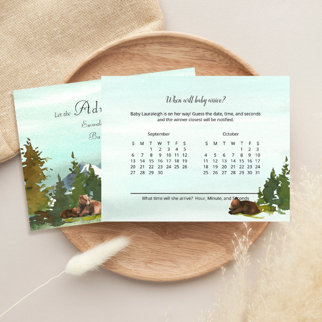 Convite Aventura Florestal Adivinha Quando O Bebê Chega o  (Criador carregado)