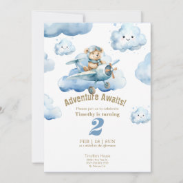 Convite Aventura para segundo aniversário Alto do ursinho