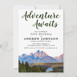 Convite Aventura Rustic Mountain Aguarda Festa de aniversá