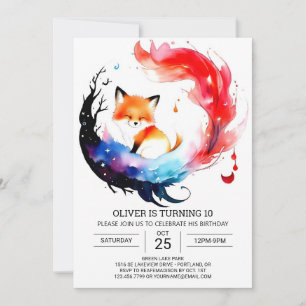 Convite Aventura Simples Fox Birthday
