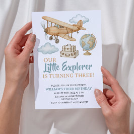 Convite Aventura Viagem Little Explorer Aniversário