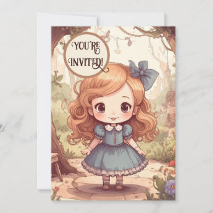 Convite Aventuras da Alice Fofa Arte da Floresta do País d