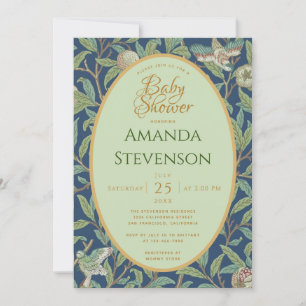 Convite Aves chás de fraldas Pomegranato Verde Deixa Morri