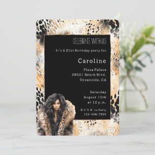 Convite Aves Selvagens Leopardo Casaco