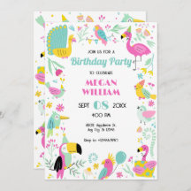 Aves tropicais coloridas