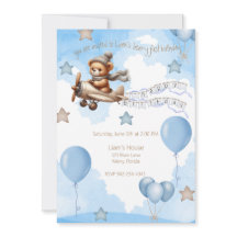 Avião Bear y, azul de primeiro aniversário