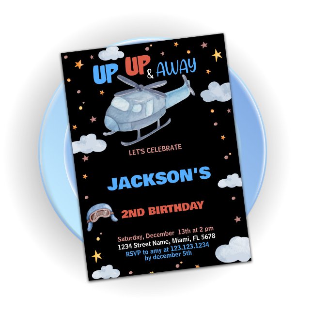 Convite Avião Invoca Cinza Negra Azul (Airplane Birthday Invitations Blue Gray Black)