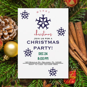 Convite Avião Natal Floco de Neve Aviação Minimalista