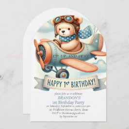 Convite Avião primeiro aniversario para cima e para fora