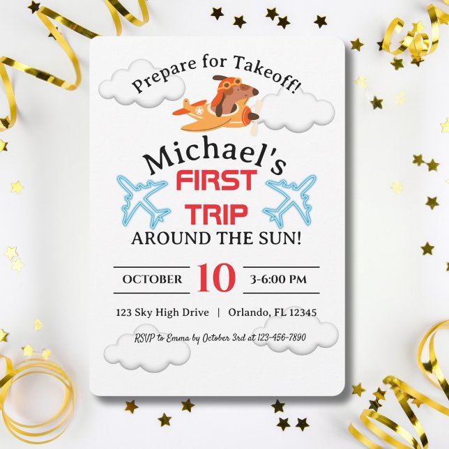 Convite Avião Voador Piloto De Cães, Aniversário de crianç (Criador carregado)