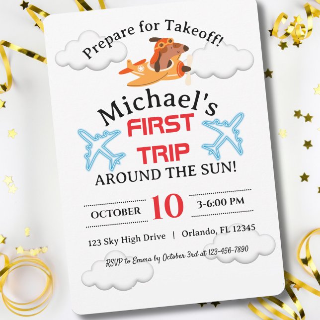 Convite Avião Voador Piloto De Cães, Aniversário de crianç (Criador carregado)