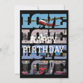 Convite Avião Voando, Colagem de Fotografias, Aviação, Leg