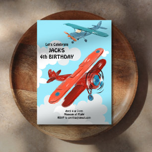 Convite Aviões Criança Aniversário