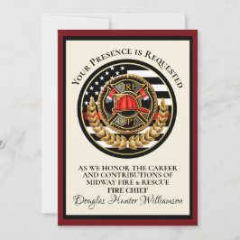 Convite Aviso de Aposentação/Reconhecimento do Bombeiro