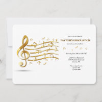 Aviso de Festa de formatura de Notas de Música