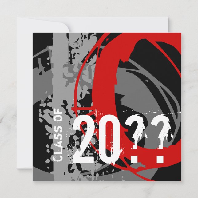 Convite Aviso de Graduação Vermelho WDX (Frente)