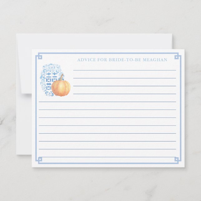 Convite Aviso De Pumpkin De Chá de panela De Queda Para Pl (Frente)