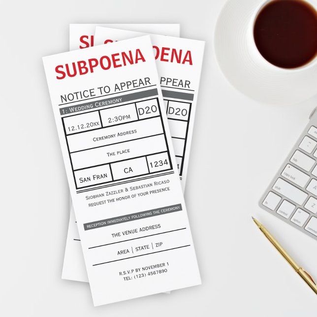 Convite Aviso De Subposição De Tribunal Para Aparecer De C (Criador carregado)