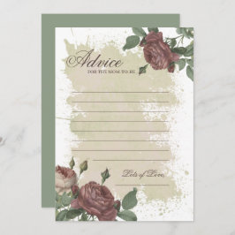 Convite Aviso para a mãe Burgundy Blush Floral Dourado Car