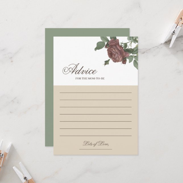 Convite Aviso para a mãe Burgundy Blush Floral Dourado Car (Frente/Verso In Situ)