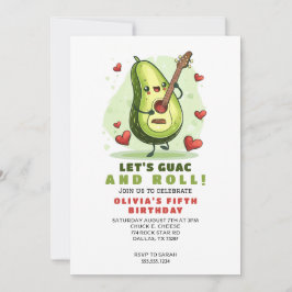 Convite Avocado Fofo Aniversário Personalizado
