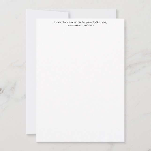 Convite Avocet Greeting Card (Verso)