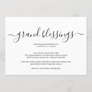 Convite Avós, avó, Chá de fraldas de neto