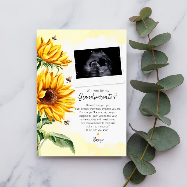Convite Avós para ser Poema de Bump Sunflower (Criador carregado)
