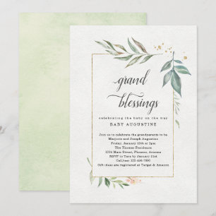 Convite Avós, vovó, Chá de fraldas