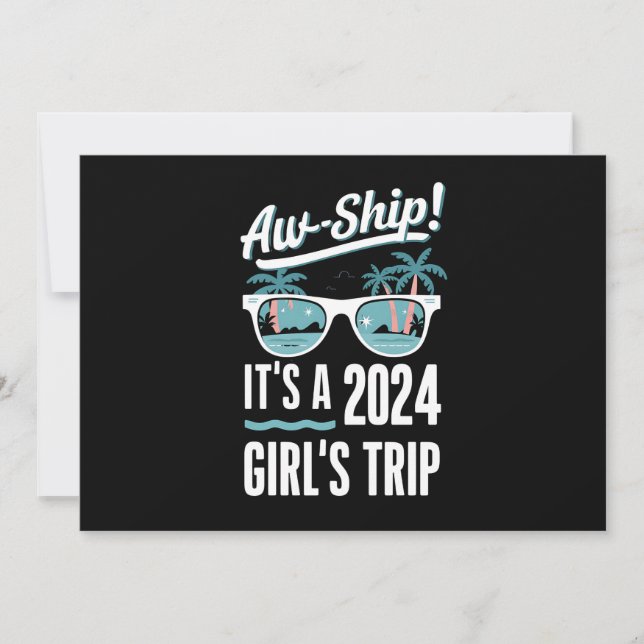 Convite Aw Ship É A 2024 Girls Trip Girls Cruise Group (Frente)