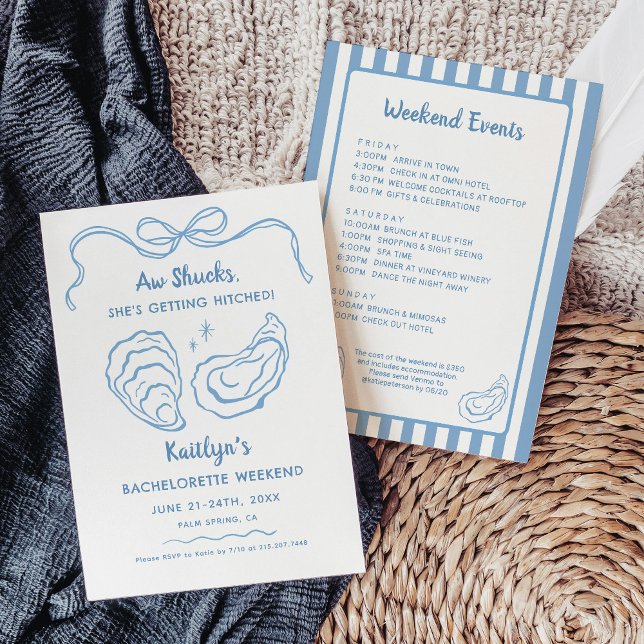 Convite Aw Shucks Oyster Bachelorette Weekend Itinerário (Criador carregado)