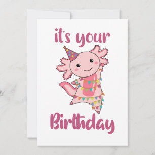 Convite Axolotl Deseja Feliz Aniversário Para Você Axolo