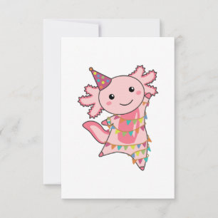 Convite Axolotl Deseja Feliz Aniversário Para Você Axolo