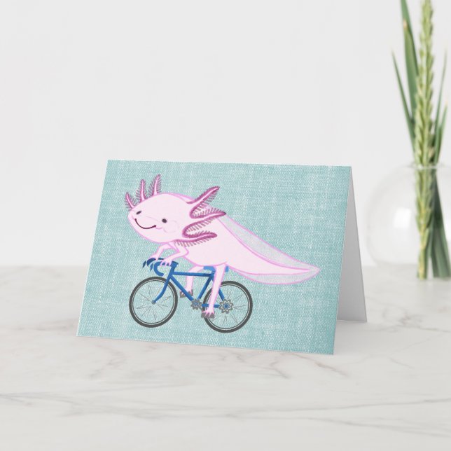 Convite Axolotl em uma bicicleta (Frente)