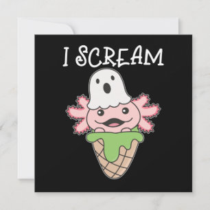 Convite Axolotl Halloween Fantasma Eu Grito Gelo Trocadilh