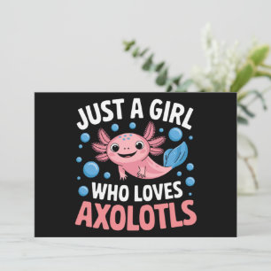 Convite Axolotl Kawaii Apenas Uma Garota Que Ama Axolotls 