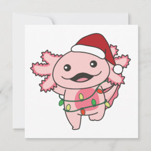 Convite Axolotl Natal Animais de inverno Axolotls
