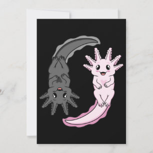 Convite Axolotl Yin Yang Kawaii Animal Axolotls Lover Owne