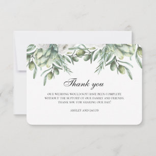 Convite Azeite obrigado. Nota de casamento italiano de ver