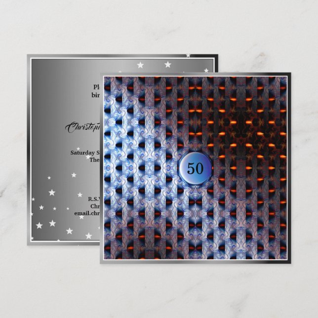 Convite Azul (Frente/Verso)