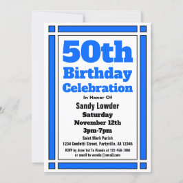 Convite Azul 50.o Aniversário