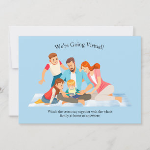 Convite Azul à Cerimônia de Graduação Online