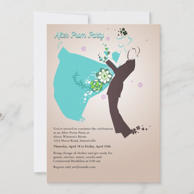 Convite (azul) acima vestido do casal (Frente)