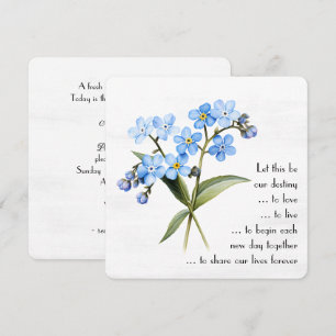 Convite Azul-aquarela Flores que não me esqueçam