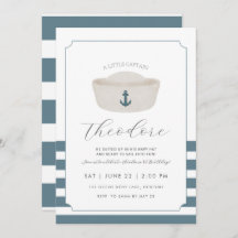 Azul-aquarelas Blue Marine Hat Primeiro Aniversári