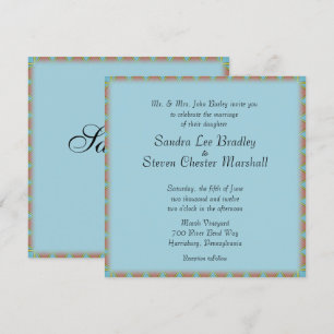 Convite azul asteca do casamento