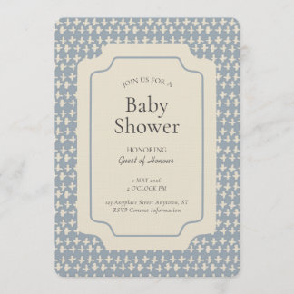 Convite Azul Bege Neutro de Gênero Geométrico Abstrato