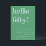 Convite Azul-bolso Verde Simples Moderno 50º Aniversário<br><div class="desc">Bold Blue Verde Simples 50º Convite de Aniversário Moderno</div>